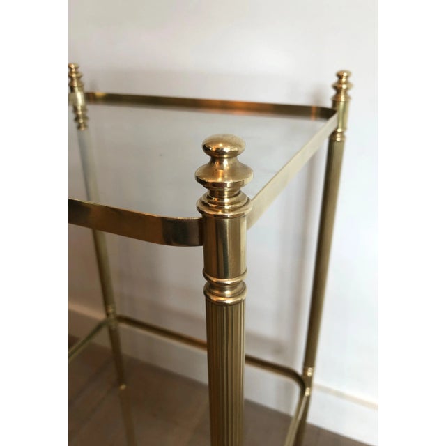 Neoclassical Style Brass Side Tables in the Style of Maison Jansen - A Pair For Sale - Image 12 of 13