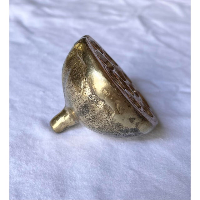Late 20th Century Vintage Brass Lotus Seedpod For Sale - Image 5 of 5