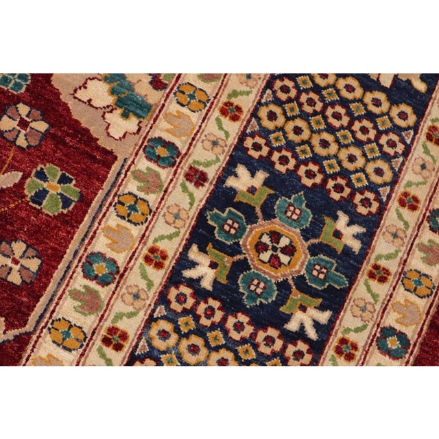 1990s 1990s Boho Chic Ziegler Red Blue Hand-Knotted Wool Rug - 10'0'' X 14'7'' For Sale - Image 5 of 8