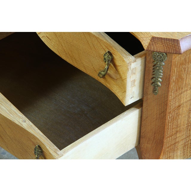 Vintage Danish Oak Nightstands with Hand-Carved Drawer Fronts, 1970s, Set of 2 For Sale - Image 14 of 18