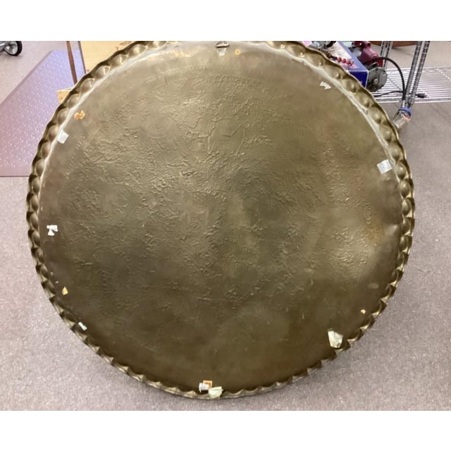 Asian Vintage Southeast Asian Engraved Brass Elephant Wall Tray, 38” For Sale - Image 3 of 3