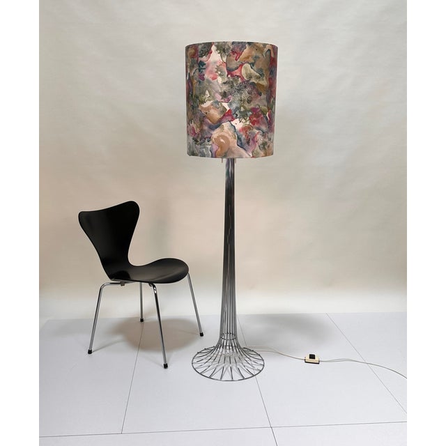 1960s Height Adjustable Floor Lamp with Stem in Chromed Welded Steel Wire from Kinkeldey, 1960s For Sale - Image 5 of 18