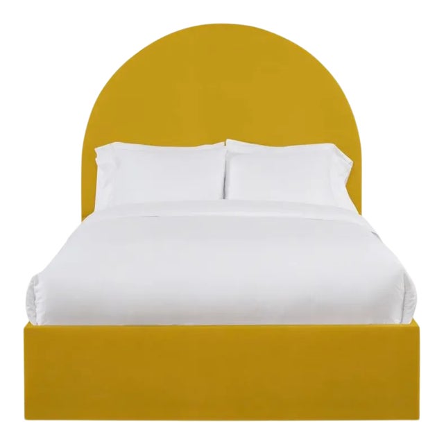 Poppy Twin Bedframe, Golden Velvet For Sale
