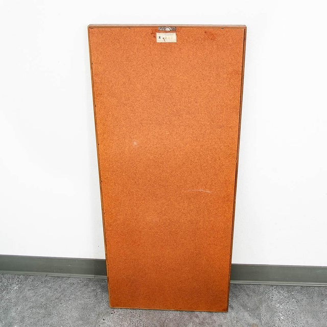 1960s Mid Century Danish Modern Mirror Wall Hanging Entry Way Solid Teak Rectangular For Sale - Image 5 of 10