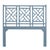 Transitional Chippendale Platform Bed Queen, Regatta Blue For Sale - Image 3 of 6