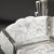 Pair of Art Deco Hexagonal Frosted Glass & Nickeled Bronze Chandeliers by Degue For Sale - Image 9 of 18