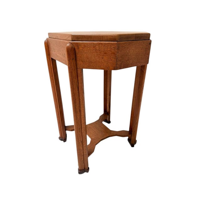 1920s Art Deco Amsterdamse School Octagonal Side Table, 1920s For Sale - Image 5 of 10