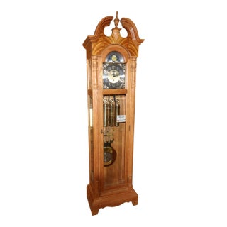 Hermle North America Red Oak Moonphase Grandfather Clock For Sale
