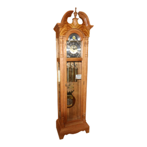 Hermle North America Red Oak Moonphase Grandfather Clock