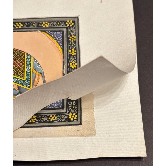 Early 20th Century Saluting Decorated Royal Elephant Miniature Painting For Sale - Image 10 of 11