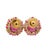 2000 - 2009 18K Yellow Gold Pink Tourmaline, Ruby, Sapphire, and Diamond Cluster Earrings For Sale - Image 5 of 9