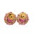 1990s Vintage Italian 18k Gold Pink Tourmaline Ruby Sapphire Diamond Cluster Earrings For Sale - Image 5 of 15