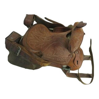 Tooled Leather Western Ranch Roping Horse Saddle 15,16,17 Inches For Sale
