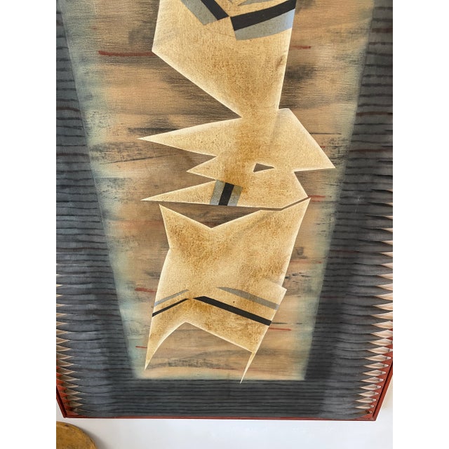 1980s Janet Folsom "Totem" Painting For Sale - Image 4 of 12