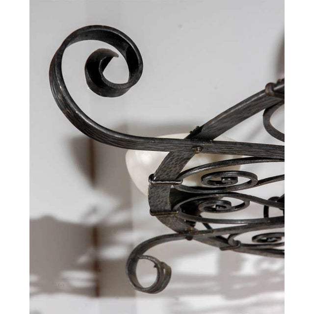 French Iron and Alabaster Fixture For Sale In Los Angeles - Image 6 of 10