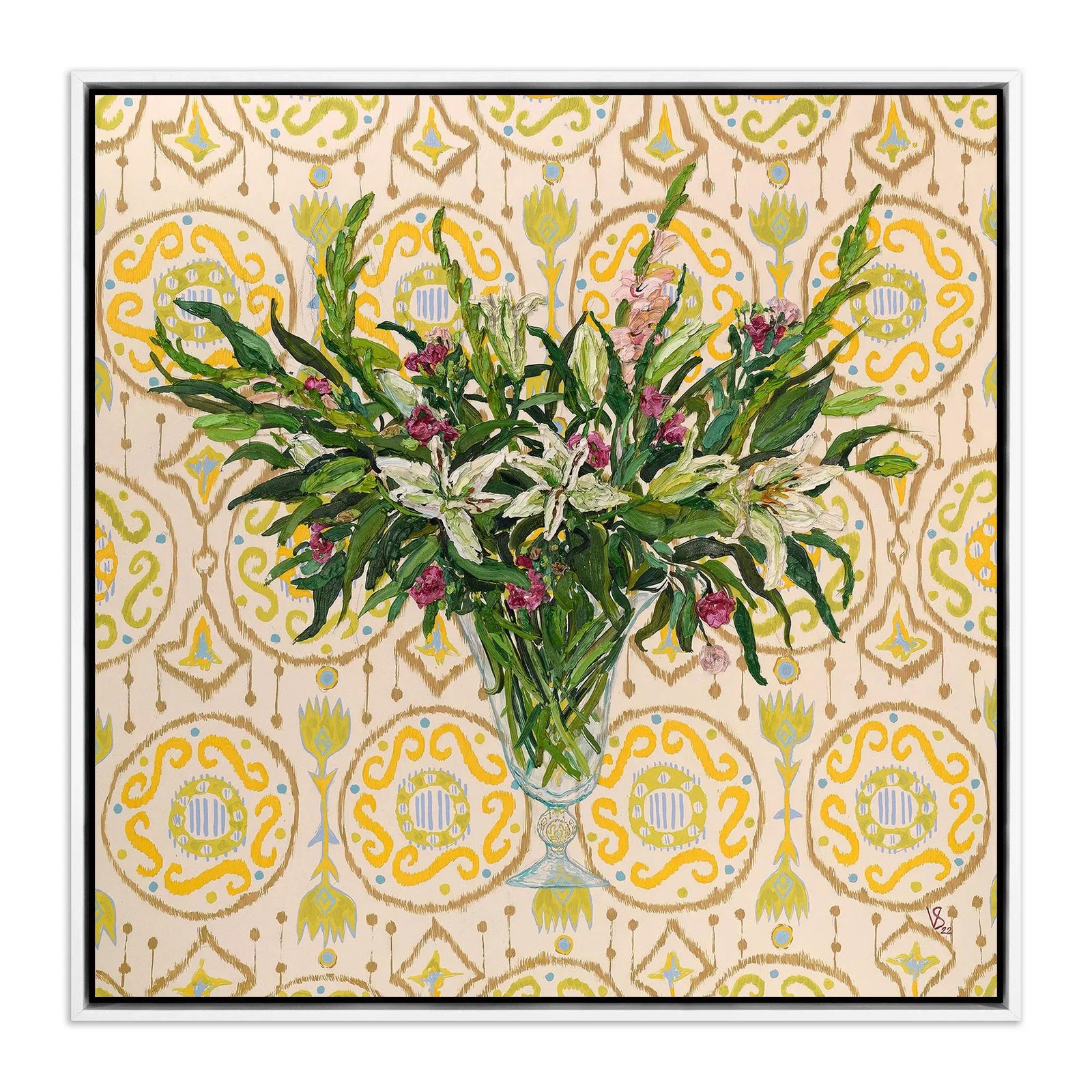 Juma Lilies by Venetia Syms in White Frame, Large Art Print on Canvas ...