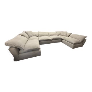 Rh Cloud Modular Sectional 6-Piece Configuration | Perennials® Performance Textured Linen Weave | Warm Neutral For Sale