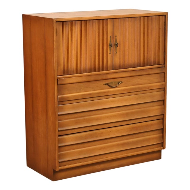 American of Martinsville Mid Century Modern Walnut Tall Chest For Sale