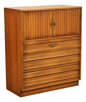American of Martinsville Mid Century Modern Walnut Tall Chest
