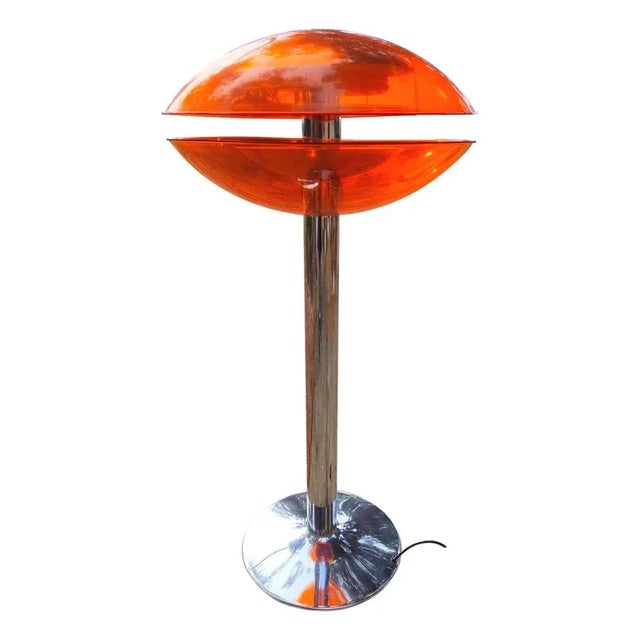 Gray Space Age UFO Floor Lamp in Acrylic Glass, Italy, 1970s For Sale - Image 8 of 8
