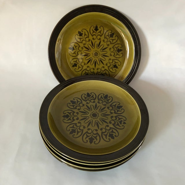 Midcentury Andre Ponche Decostone Dinner Plates S/6 For Sale - Image 4 of 6
