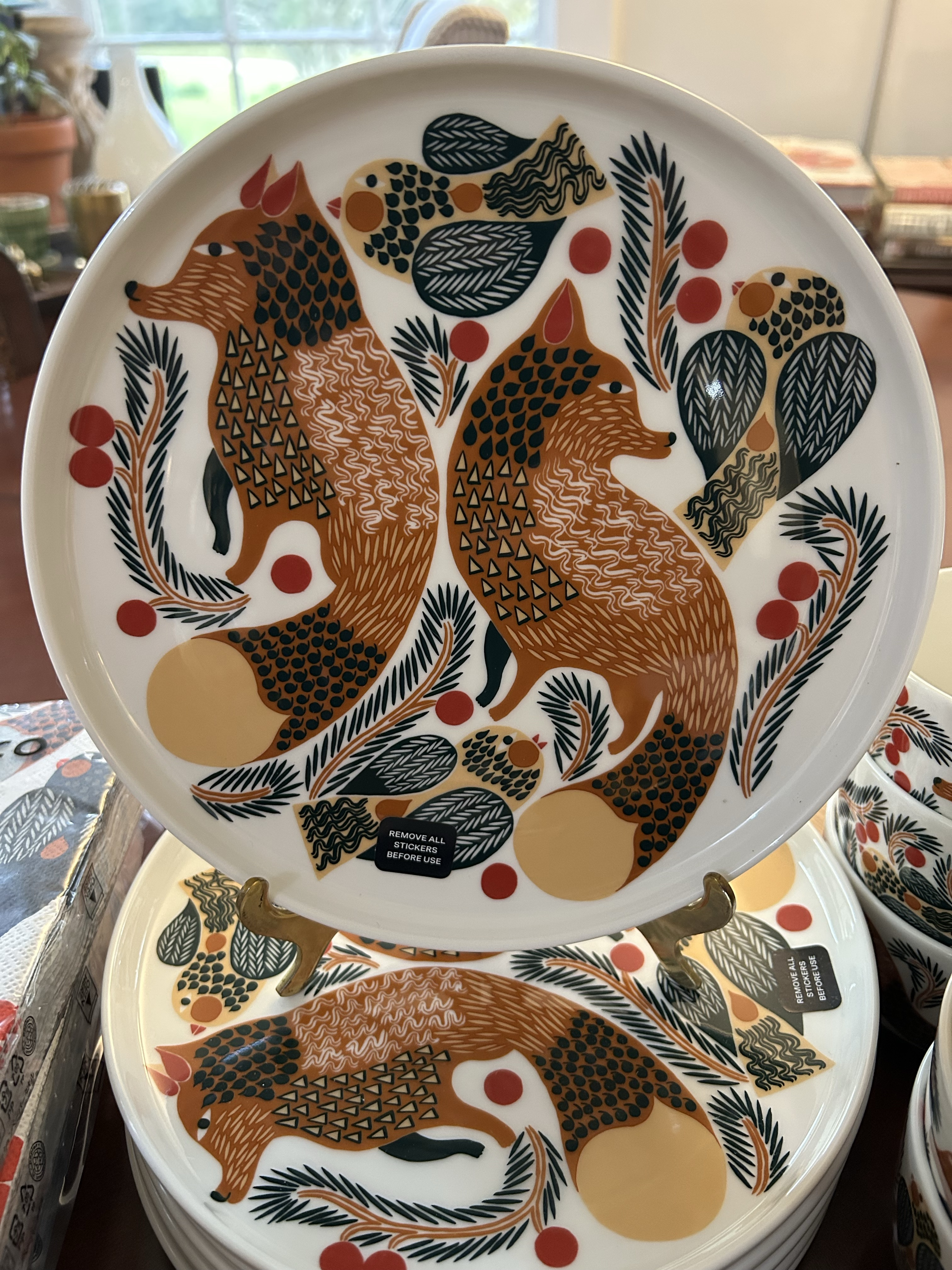Marimekko Ovia Ketunmarja “Fox Berry” Luncheon Set for 6 - 32