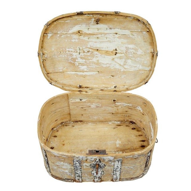Rustic Swedish Scraped Pine Strong Box, 1850s For Sale - Image 3 of 7