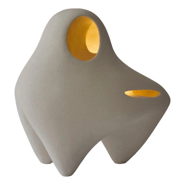 Nomad II:03 Table Lamp in White Sand Stoneware by Sofia Karnukaeva For Sale