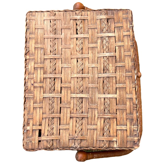 Wood Late 19th Century Victorian Era Aesthetic Movement Haywood Wakefield Sewing Stand With Storage Compartment For Sale - Image 7 of 10