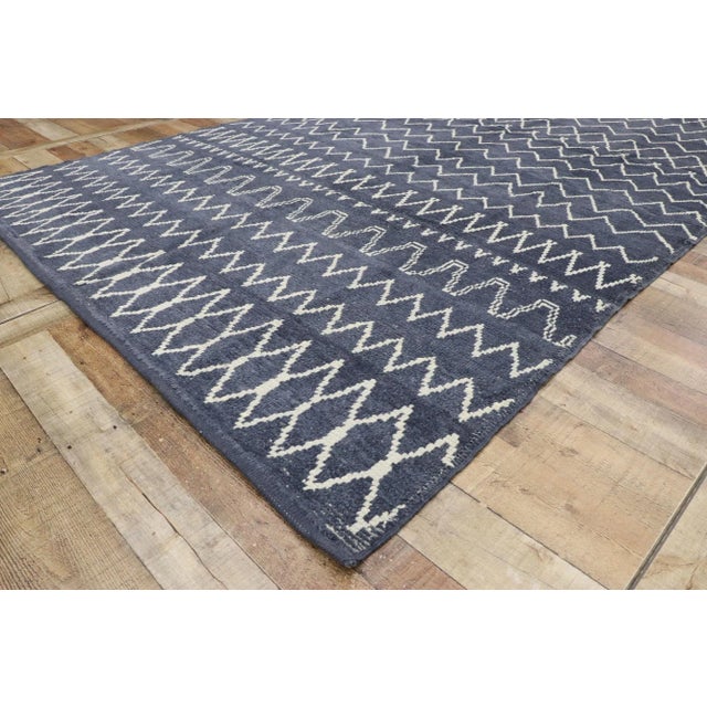 Navy Blue Moroccan Area Rug - 06'02 X 09'06 For Sale In Dallas - Image 6 of 9