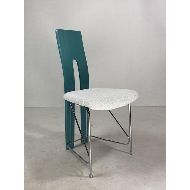 Postmodern Dining Chairs in Bouclé, 1980s, Set of 6 For Sale - Image 3 of 18