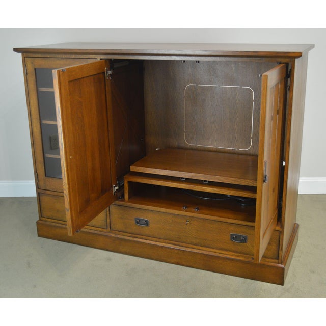 Stickley Mission Collection Oak Entertainment Center Chairish