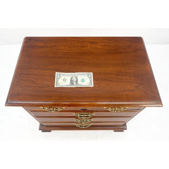 Thomasville Chippendale Style Solid Cherry 4 Drawers Nightstand End Table MINT For Sale - Image 12 of 15