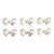 Vintage Boxed Set of French Silver & Gold Bows Place Card Holders - Set of 6 For Sale