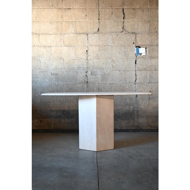 Stone Italian Travertine Console Table For Sale - Image 7 of 8