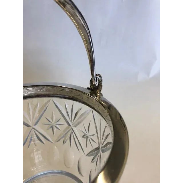 Traditional Antique Grinsell Cut Glass & Silver Ice Bucket, Made in England For Sale - Image 3 of 6