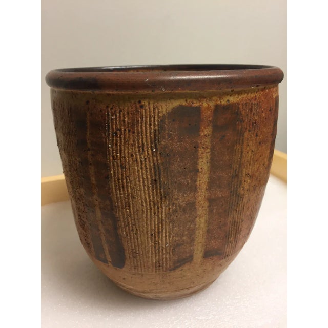 Mid-Century Modern Late 20th Century Mid-Century Modern Drip Glaze Studio Pottery Bowl For Sale - Image 3 of 7