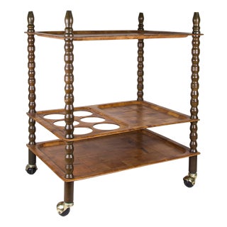 Mid-Century Serving Trolley on Wheels For Sale