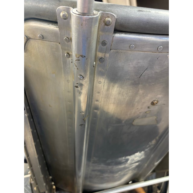 Silver Mid 20th Century American Military Aluminum Aircraft Seat With Weber Headrest For Sale - Image 8 of 12