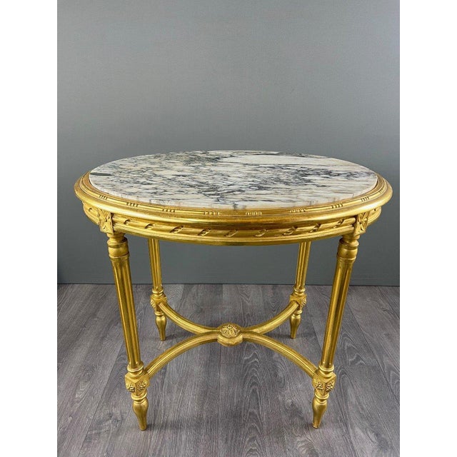 19th Century 19th Century Louis XVI Giltwood Pedestal Table For Sale - Image 5 of 9