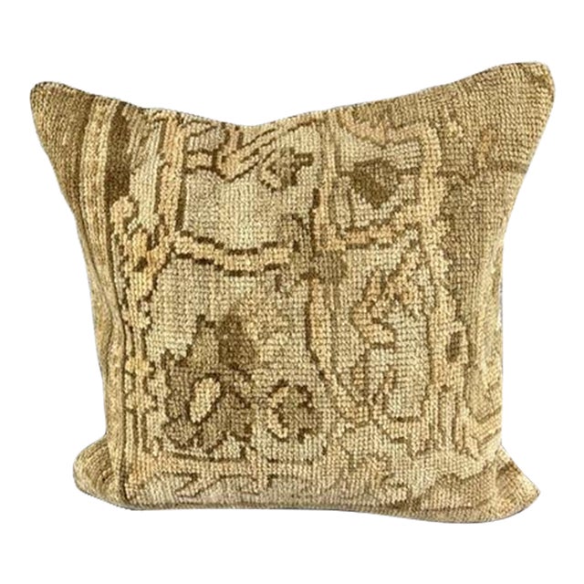 20 x 20 Rug Pillow Tranquil Mirage Turkish Pillow Cushion Cover For Sale