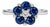 14K White Gold Diamond Sapphire Flower Ring For Sale