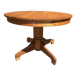 Vintage Mission-Style Oak Expandable Dining Table For Sale