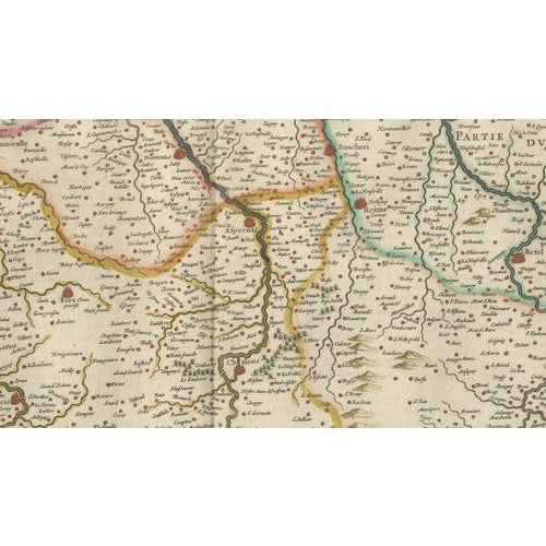 Black Antique Map of Champagne in France from Blaeu, 1642 For Sale - Image 8 of 11