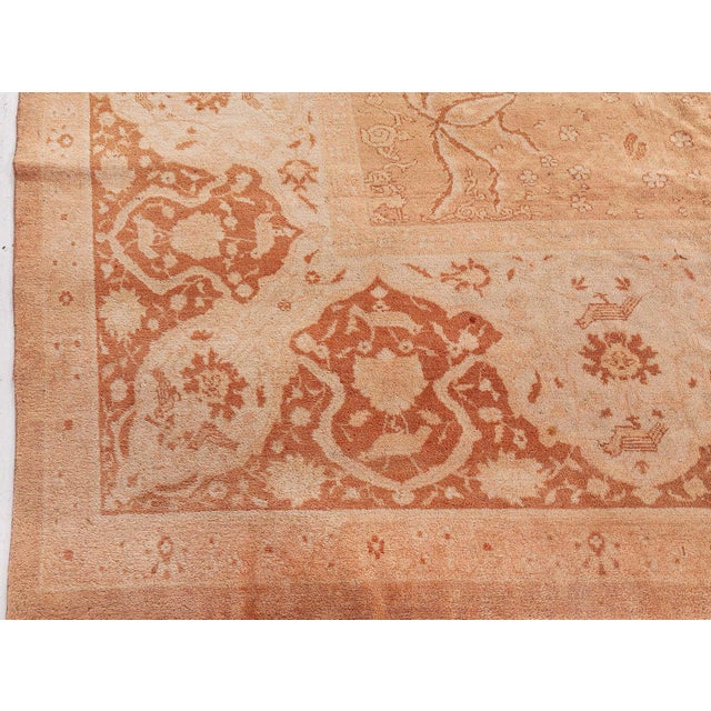 Authentic 19th Century Indian Amritsar Handmade Wool Rug For Sale - Image 10 of 11