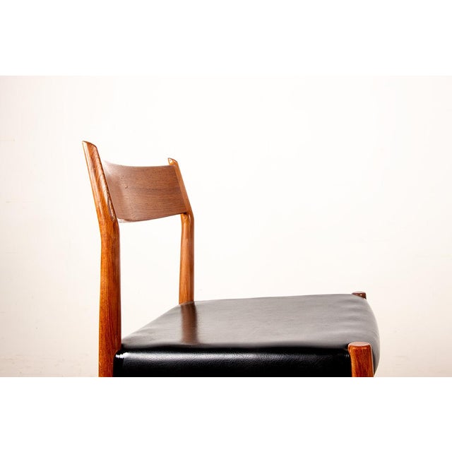 Black Danish Model 418 Chairs in Teak and Skai by Arne Vodder for Sibast, 1960s, Set of 6 For Sale - Image 8 of 18