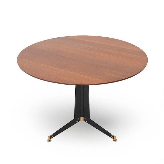 Vintage Table with Round Top and Central Leg, 1950s For Sale - Image 13 of 13