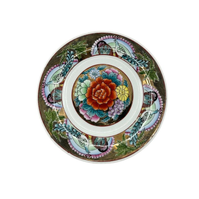 Vintage Chinese Famille Rose Decorative Plates - A Pair For Sale - Image 11 of 12