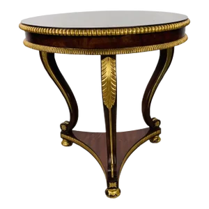 Vintage Regency Style Mahogany and Gilt Occasional Table