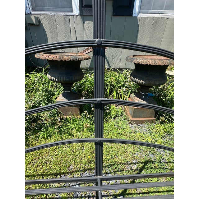 American Large Custom Hand Wrought Iron Lutyens Garden Bench For Sale - Image 3 of 10